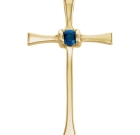 14k Gold Gemstone Cross Pendants and Necklaces