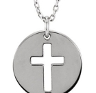14k White Gold Cross Pendants and Necklaces