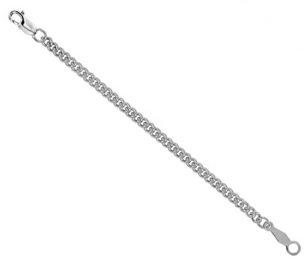 Sterling Silver Curb Chain Necklace Extender Safety Chain