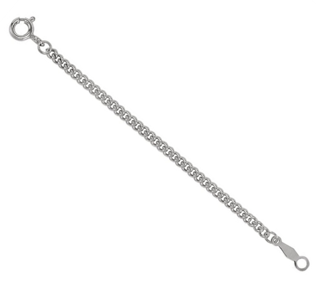 Sterling Silver Curb Chain Necklace Extender Safety Chain