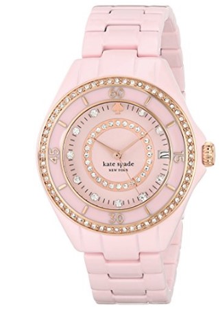 kate spade new york Women's 1YRU0621 Seaport Grand Analog Display Japanese Quartz Pink Watch.