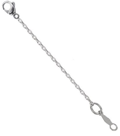 1.5mm Solid Cable Chain Necklace Extender or Safety Chain, 2.25" offered in Sterling-Silver, Platinum, White-Gold and Yellow-Gold.