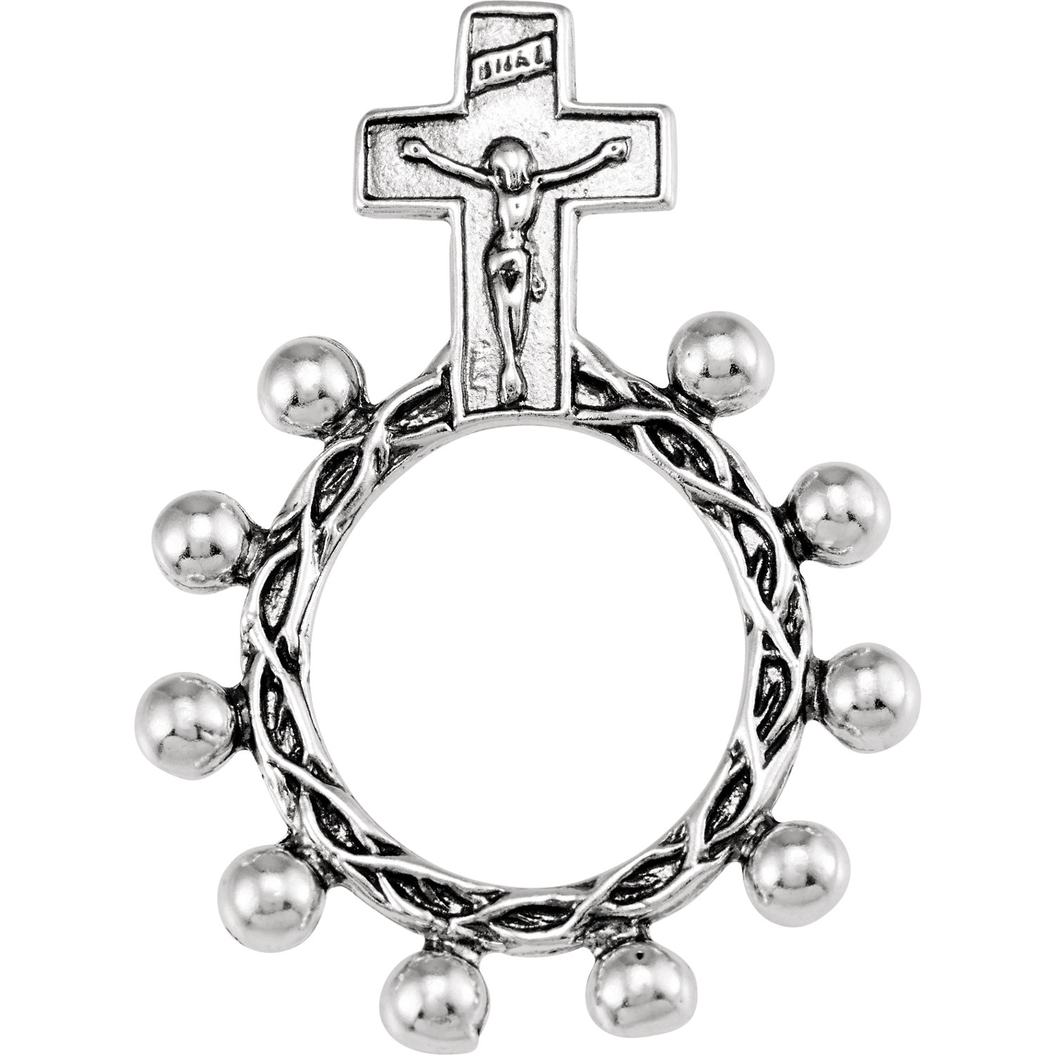 Sterling Silver Basque Rosary Ring. 