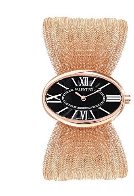 VALENTINO Women's SEDUCTION Swiss Stainless Steel Rose Gold Plissé Bracelet Watch V43MBQ5014 S080.