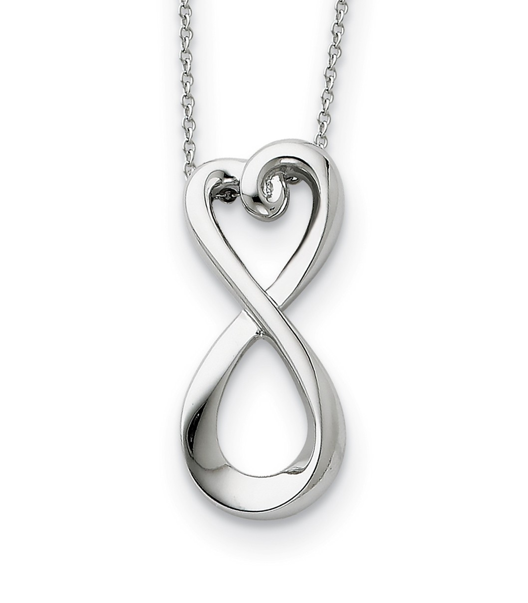  Infinite Love' Pendant Necklace, Rhodium-Plated Sterling Silver.