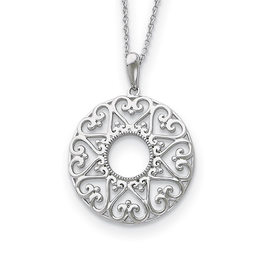'Family Heart Strings' Pendant Necklace, Rhodium-Plated Sterling Silver.