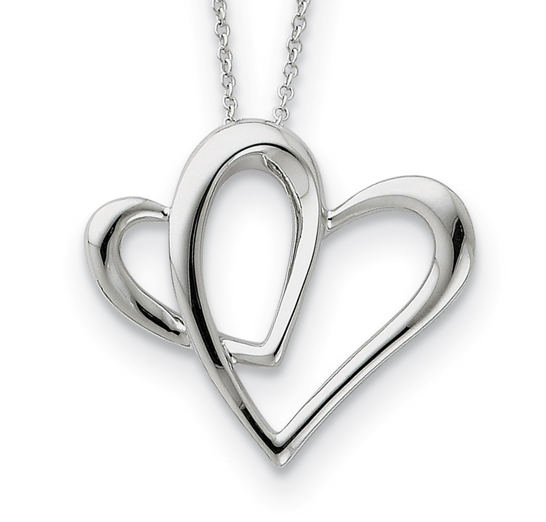 'Daughter A Part of My Heart' Pendant Necklace, Rhodium-Plated Sterling Silver.