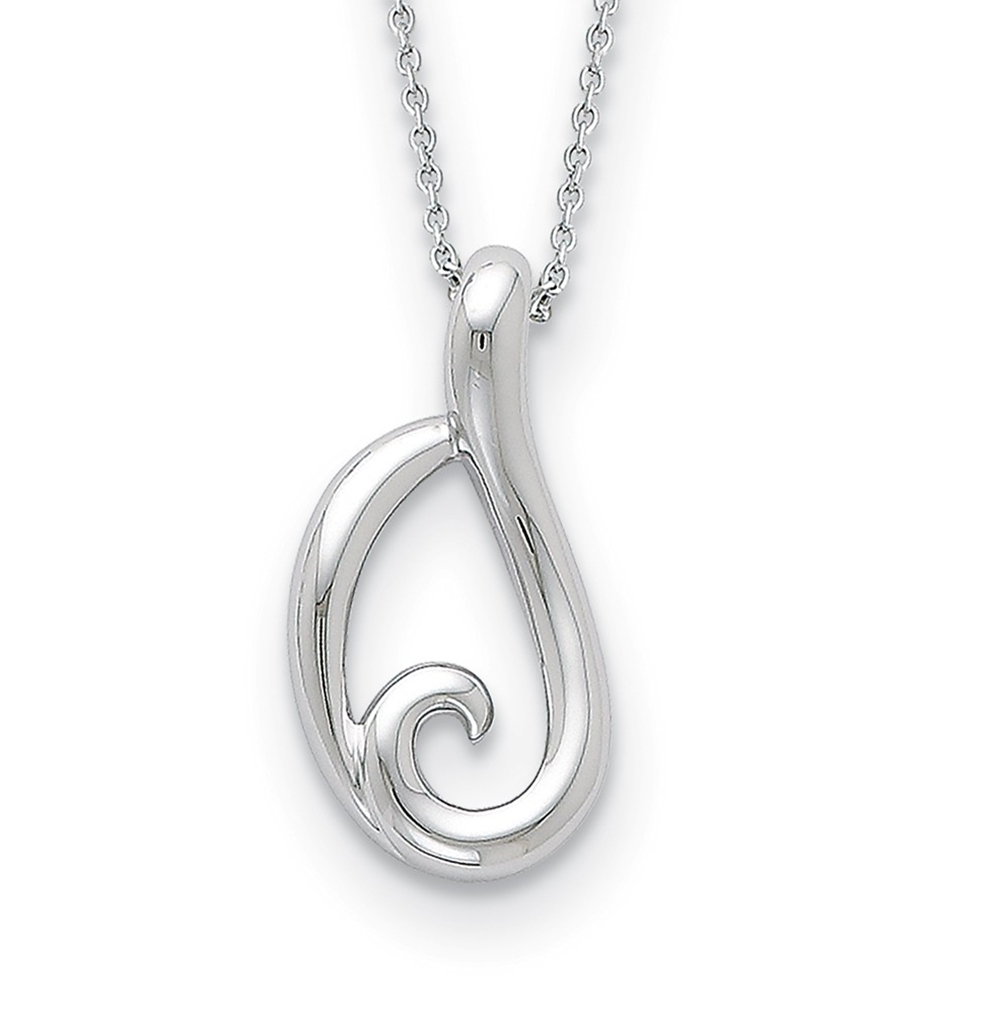 'Friendship Freeform' Pendant Necklace, Rhodium-Plated Sterling Silver, 18