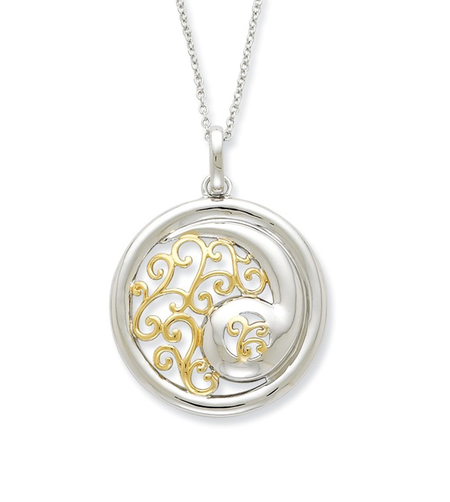 Rhodium-Plated Sterling Silver and Gold-Plated 'Harmony' Necklace, 18