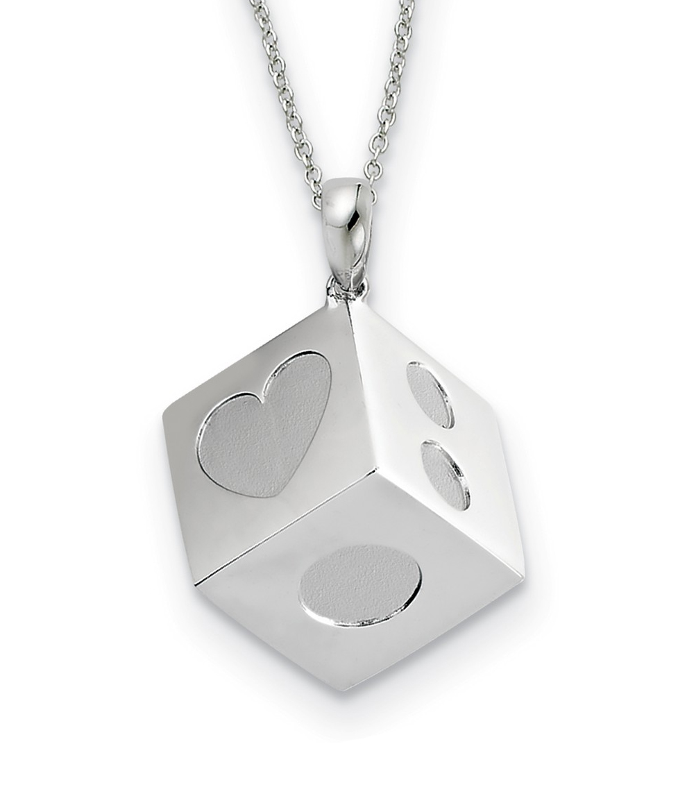   'Lucky As Can Be' 3-D Pendant Necklace, Rhodium-Plated Sterling Silver, 18