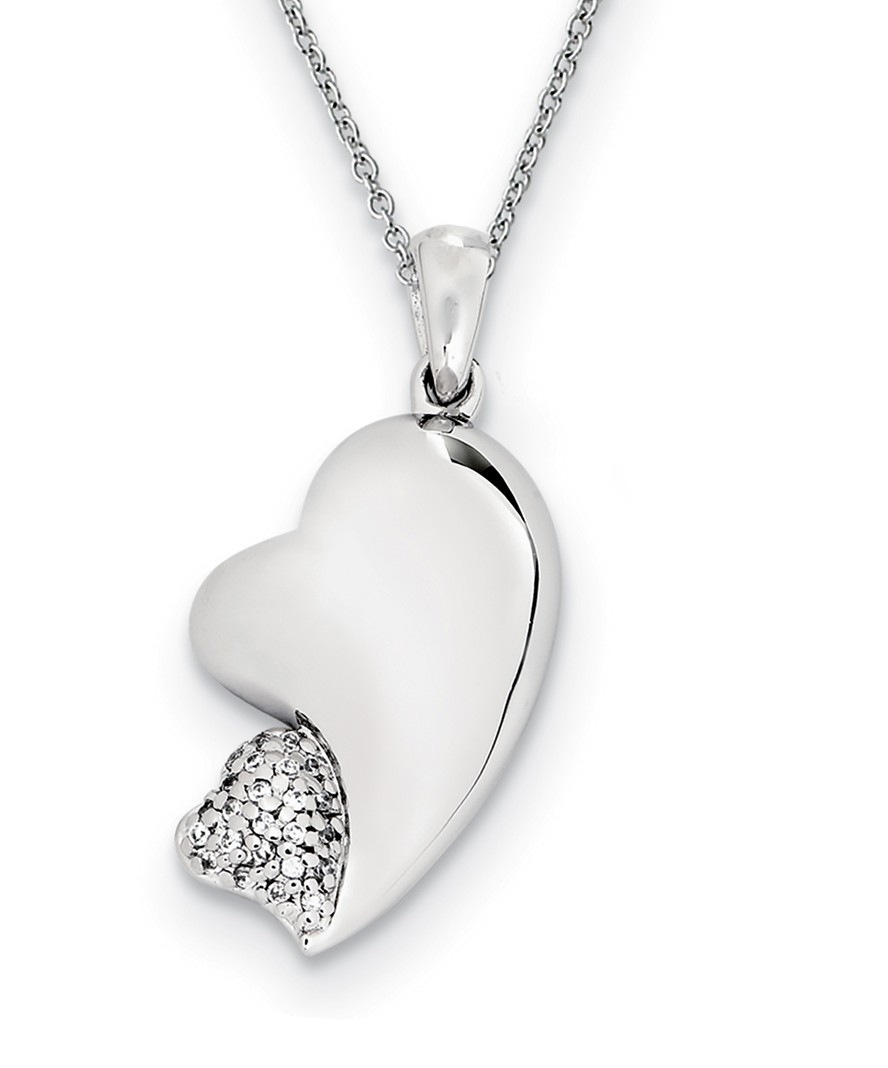  'My Beloved Friend' CZ Pendant Necklace, Rhodium-Plated Sterling Silver,18