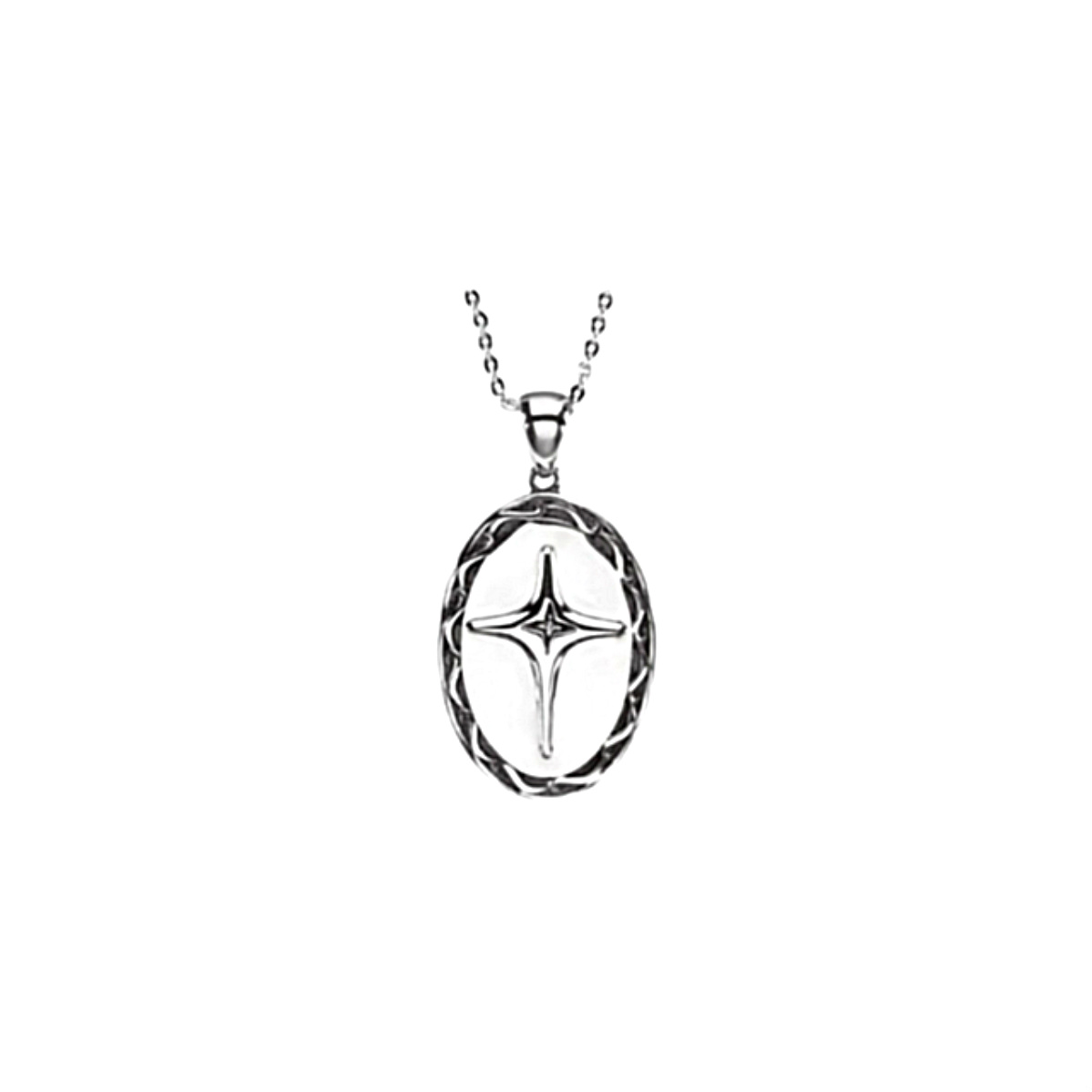 Diamond 'All Things Possible' Rhodium Plate Sterling Silver Cross Pendant Necklace. 