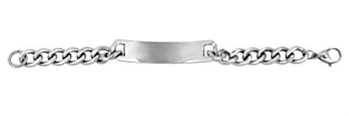 Back of the Official NFL men's curb chain ID bracelet in 316L stainless steel wth fancy heavy duty lobster clasp.