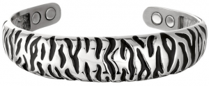 Embossed Zebra bracelet with four magnets available at The Mens Jewelry Store at Amazon.