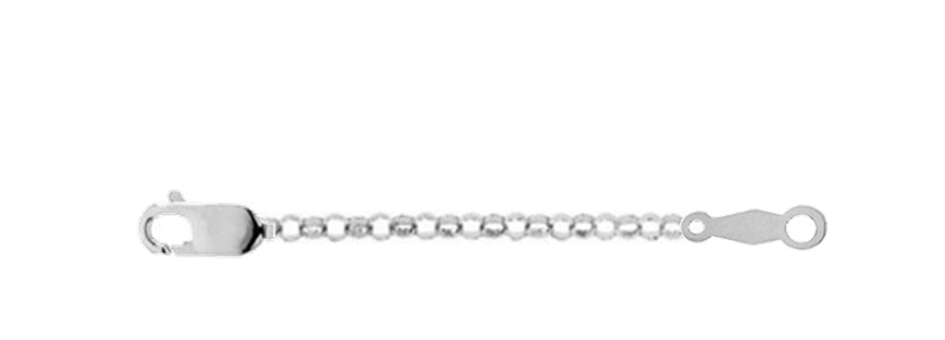 14k white gold Perry Belcher extender safety chain is 2.25 inches long.