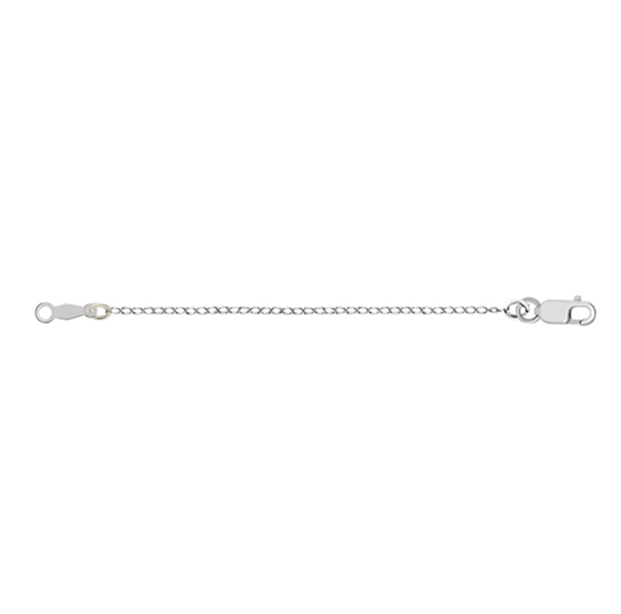 14k White Gold Necklace Extender Safety Chain (1.00mm)