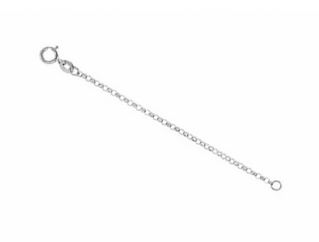 14k White Gold Hollow Perry Belcher Extender-Safety Chain