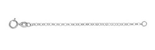 14k white gold hollow perry belcher extender safety chain extender.
