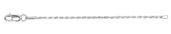 14k white gold diamond-cut rope extender chain and/or safety bracelet chain.