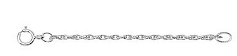 1.50mm 14k white gold rope extender and or safety chain.