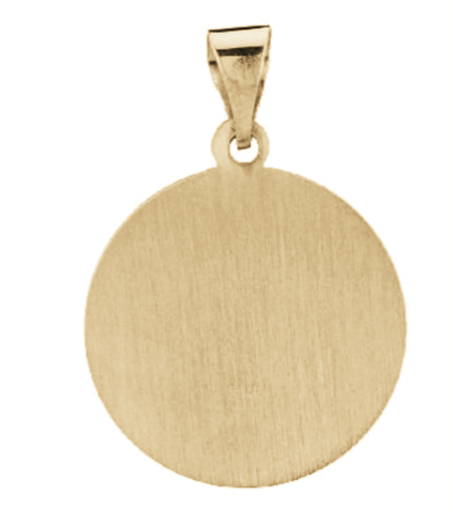 14k Yellow Gold Back of Medal view with tapered bail.