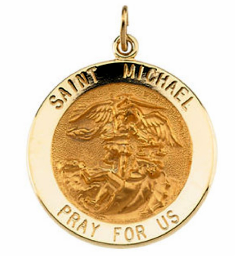 14k Yellow Gold St. Michael Pendant.