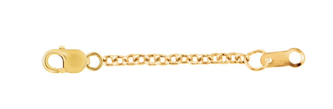 14k Yellow Gold Solid Cable Chain, 1.5 Millimeters Wide, 3 Inches Long