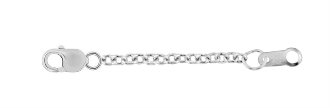 Platinum, Sterling Silver and 14k White Gold Extender Chain or Safety Bracelet