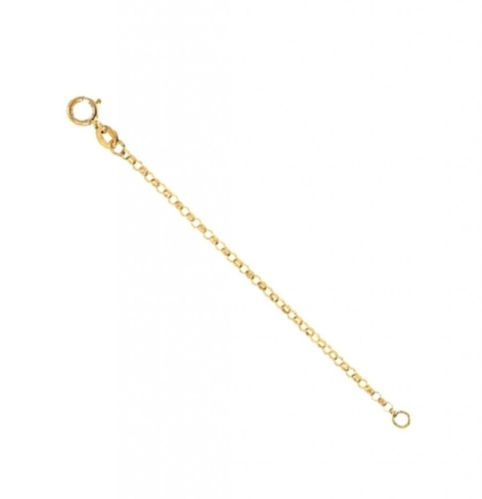 14k Yellow Gold Rolo Extender-Safety Chain