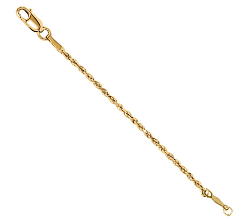 14k yellow gold rope necklace extender chain or bracelet and watch safety chain.