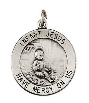 Sterling Silver Infant Jesus Medal With 18