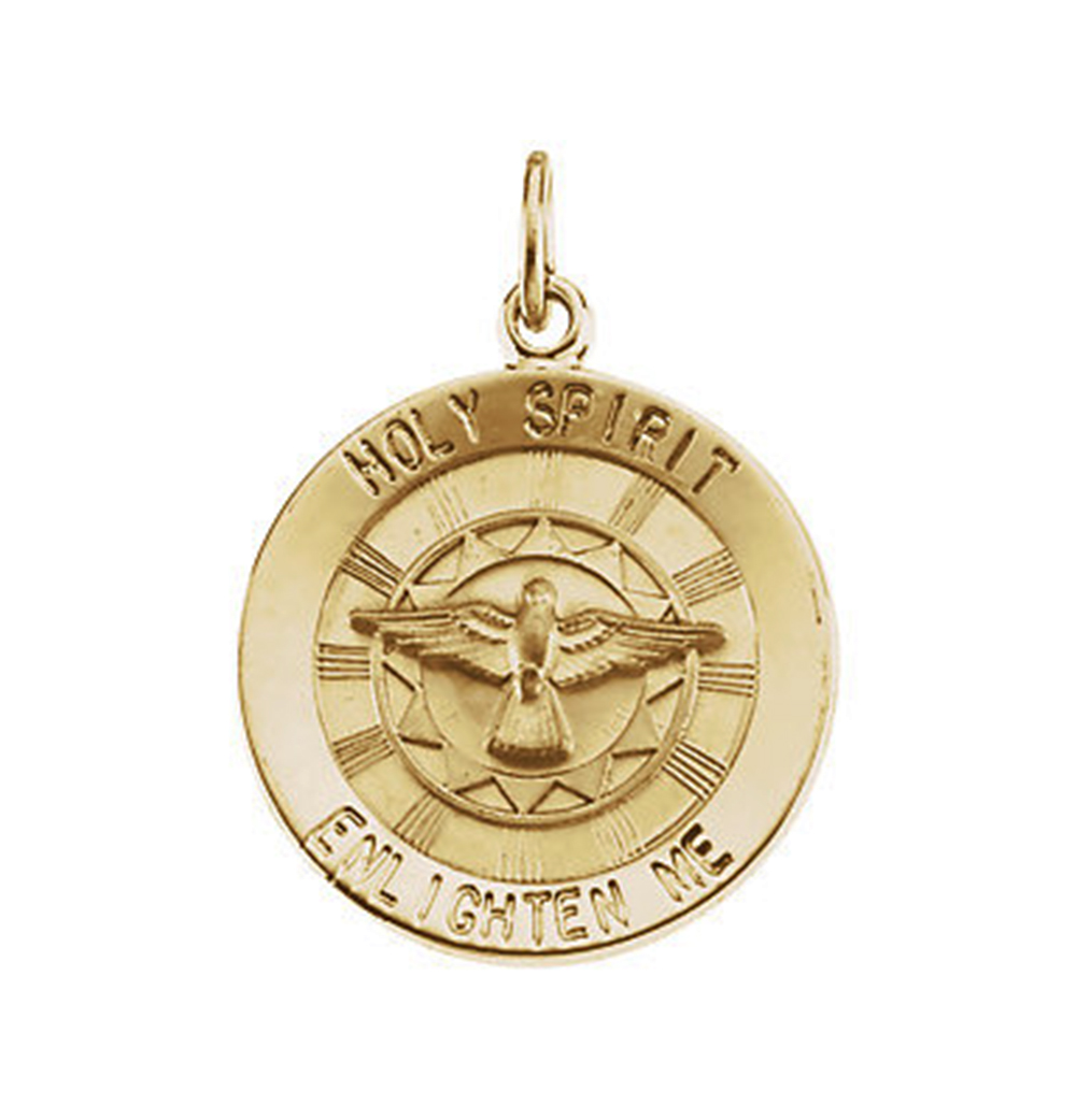 14k Yellow Gold Holy Spirit Medal (18 MM).