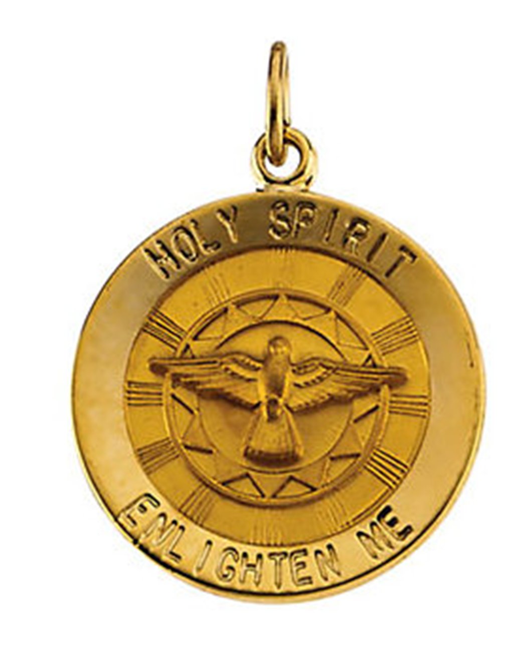 14k Yellow Gold Holy Spirit Medal (18 MM)