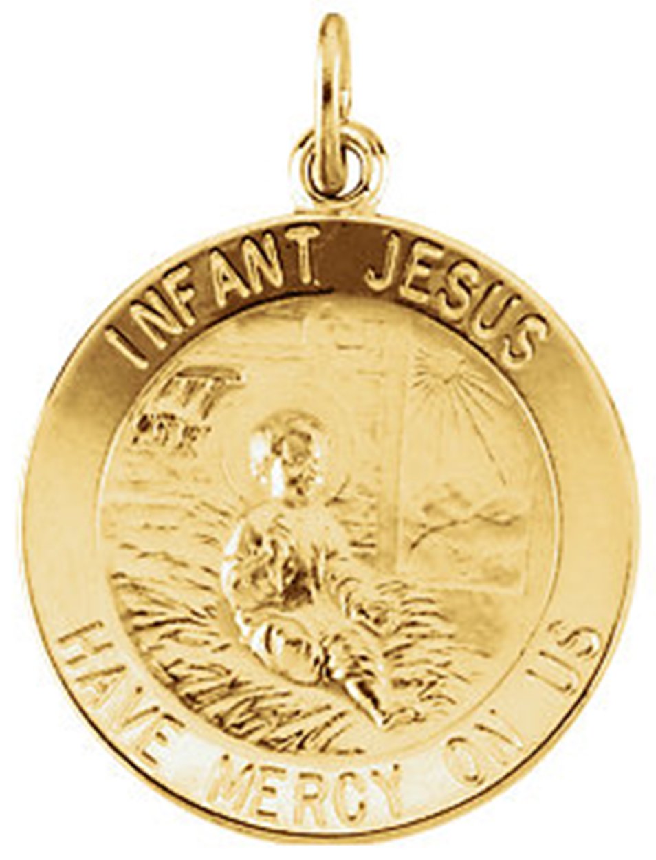 14k Yellow Gold Infant Jesus Medal (15 MM)