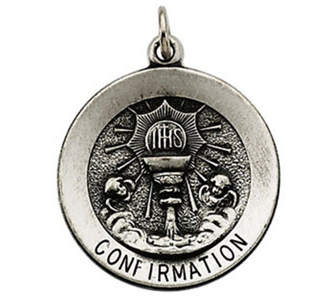 14k Yellow Gold Round Confirmation Medal (12 MM).