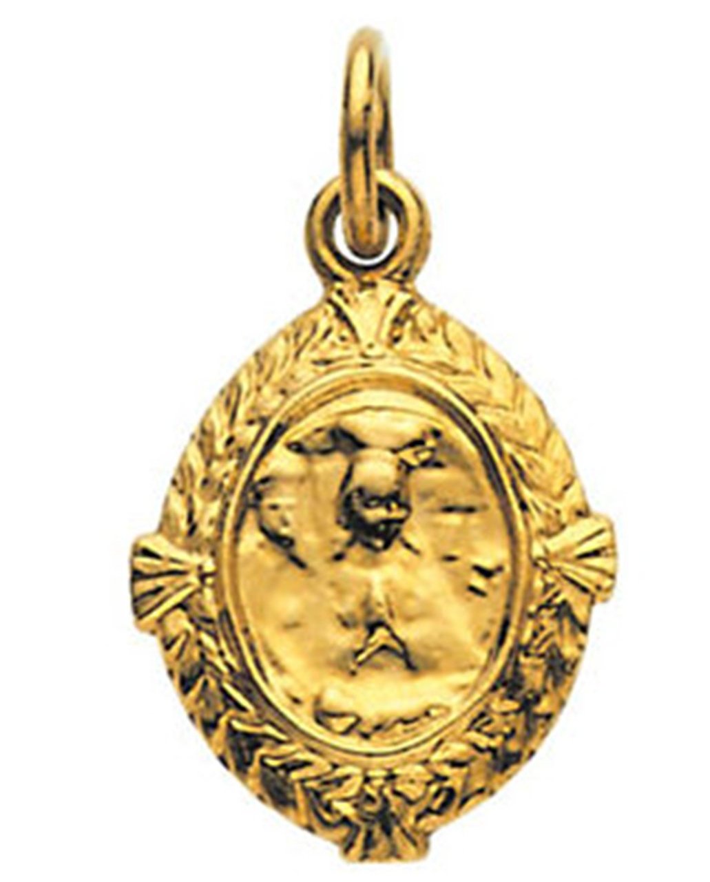 14k Yellow Gold Jesus, Mary and Joseph Medal (12x9 MM)