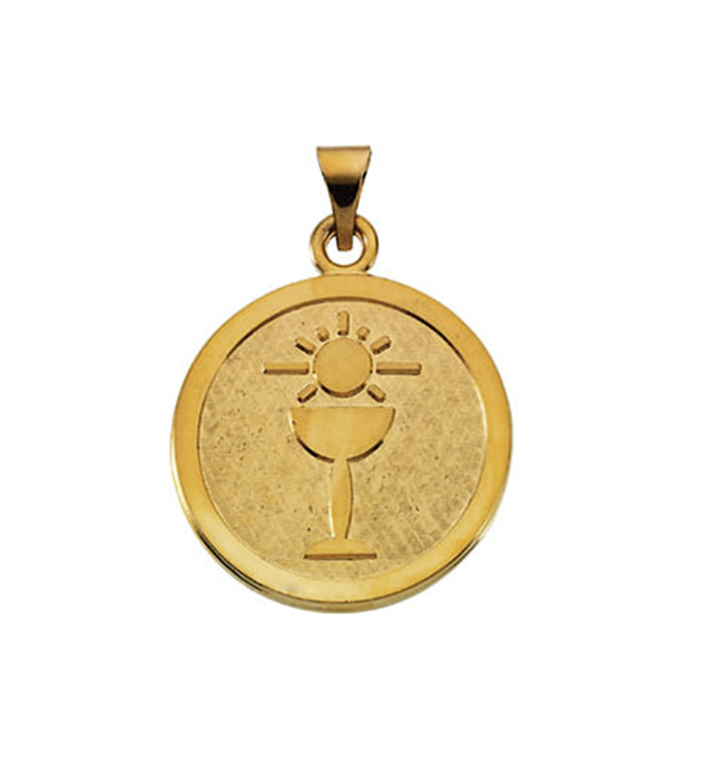 14k Yellow Gold Blessed Sacrament Medal (23 MM)