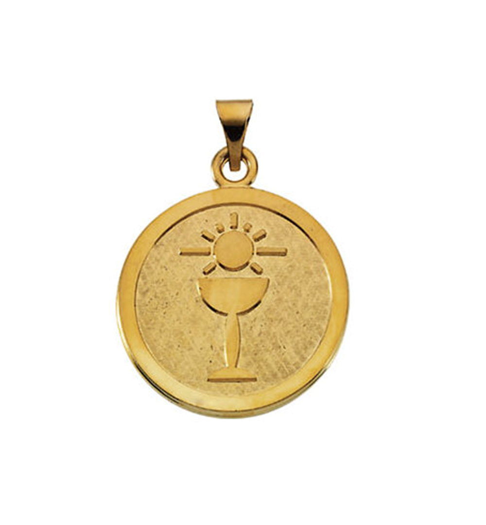 14k Yellow Gold Blessed Sacrament Medal (23 MM)