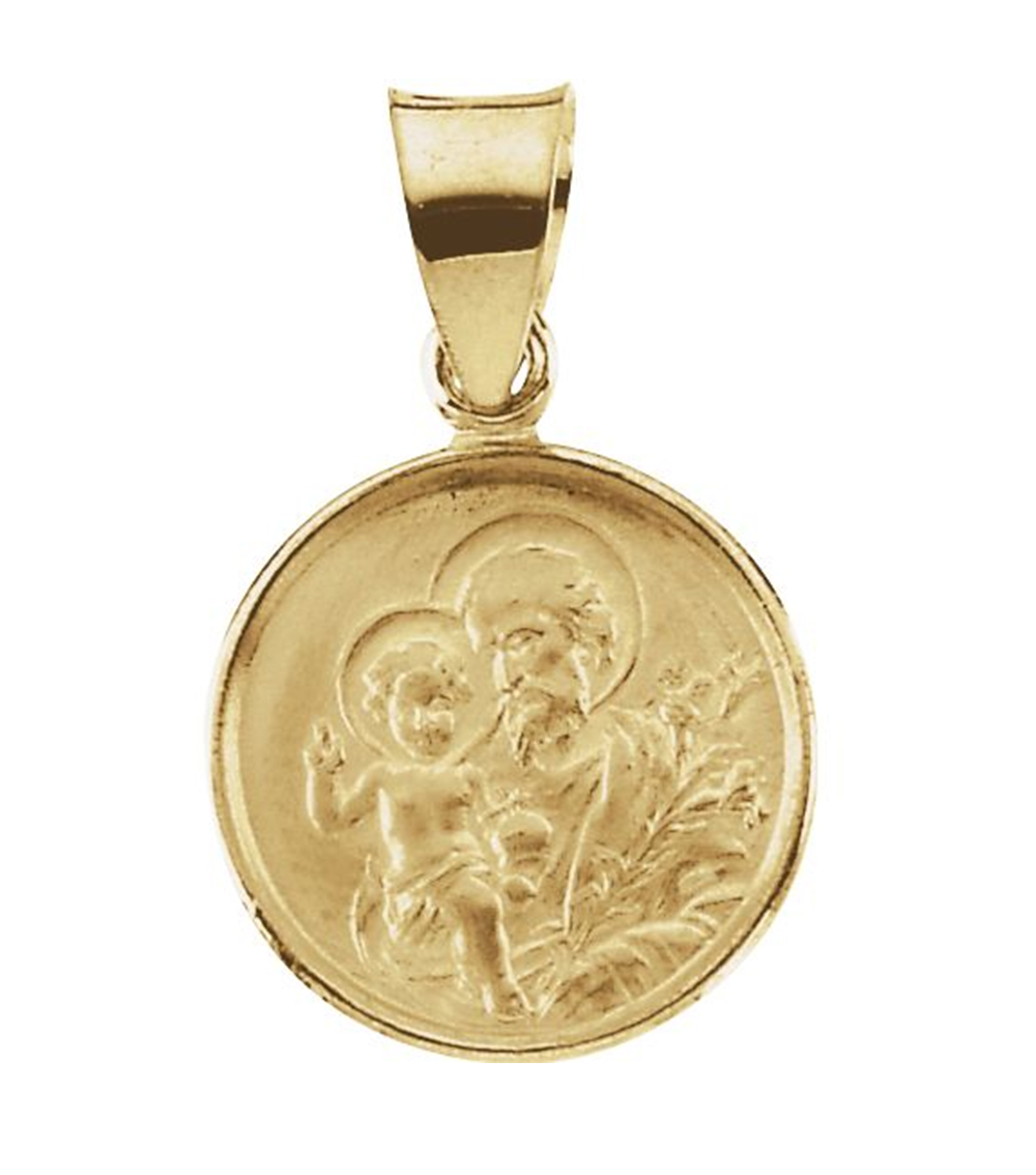 18k Yellow Gold St. Joseph Medal (13 MM).