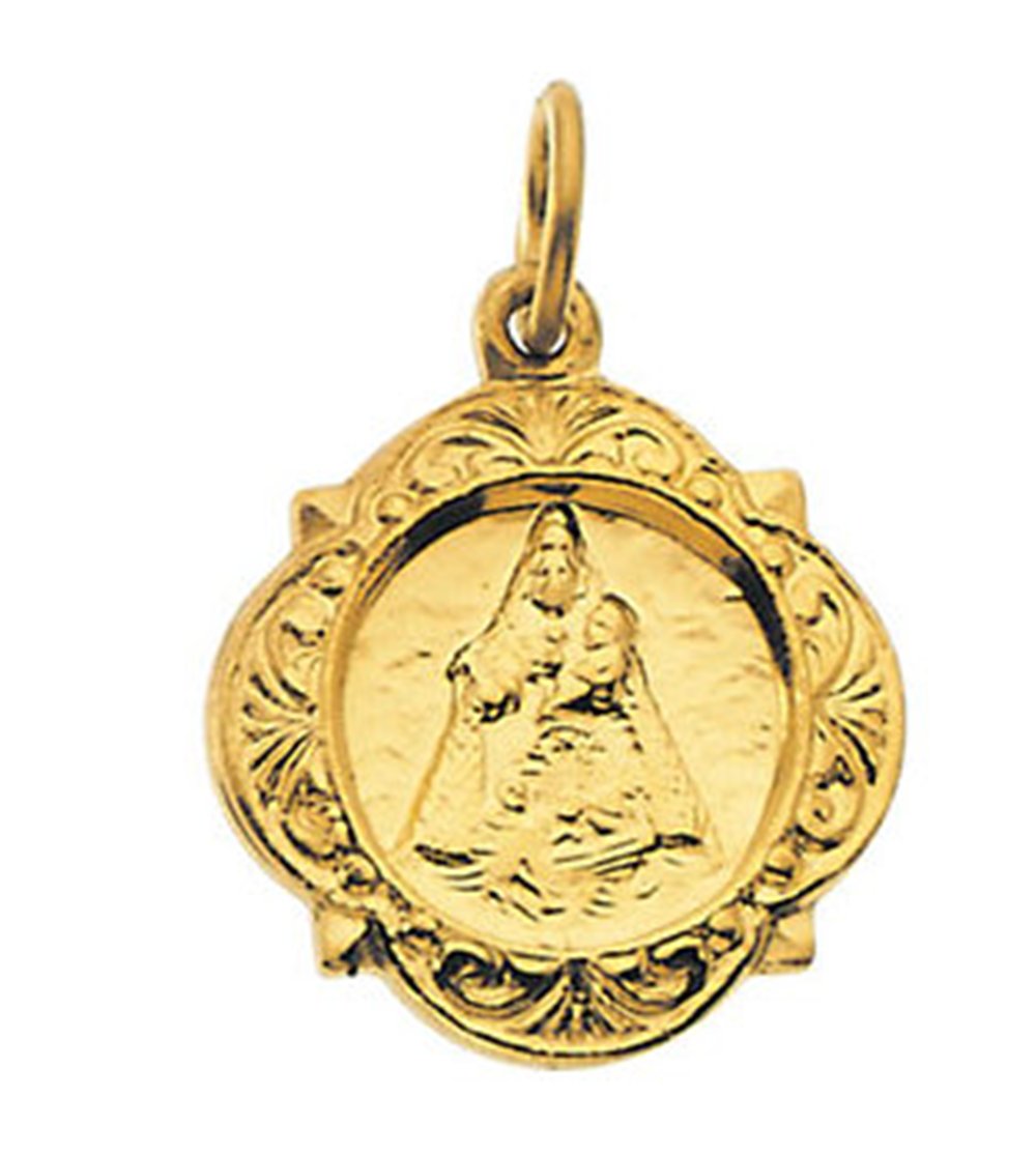 14k Yellow Gold Caridad del Cobre Medal (12.14x12.09 MM).