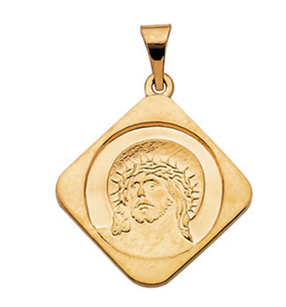 14k Yellow Gold Ecce Homo Medal (18.8x18.8 MM).