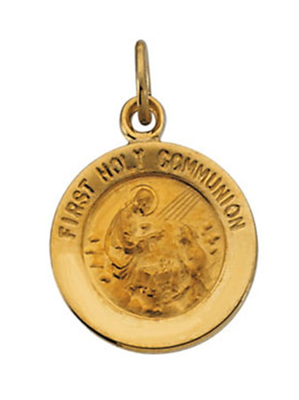 14k Yellow Gold First Communion Medal (12 MM)