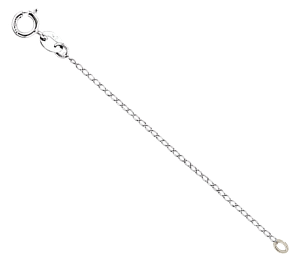 14k white gold cable extender chain or bracelet and watch safety chain.