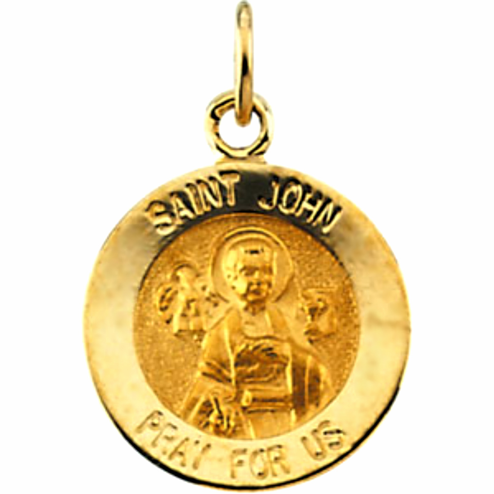 St. John the Evangelist 14k Yellow Gold Medal.