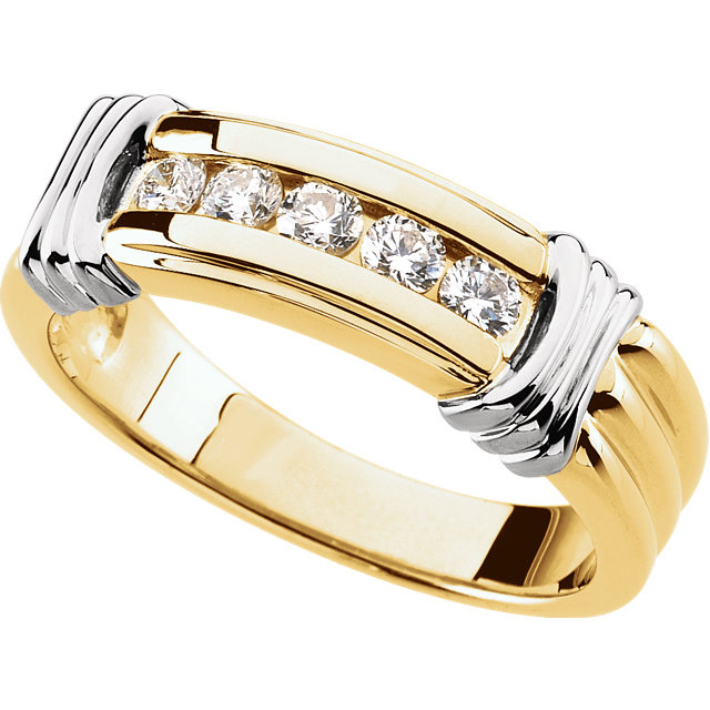 5-stone-diamond-2-tone-14k-gold-band. 