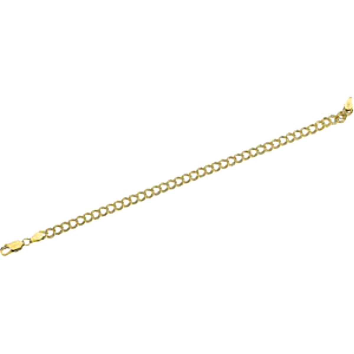 Solid Charm Bracelet, 14k Yellow Gold, 7" (4 MM). 