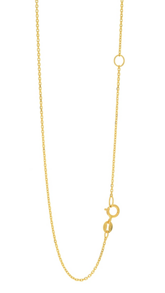14k Yellow Gold Solid Cable Chain with Extender. 