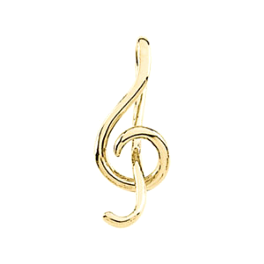 14k Yellow Gold Treble Clef Slide Pendant