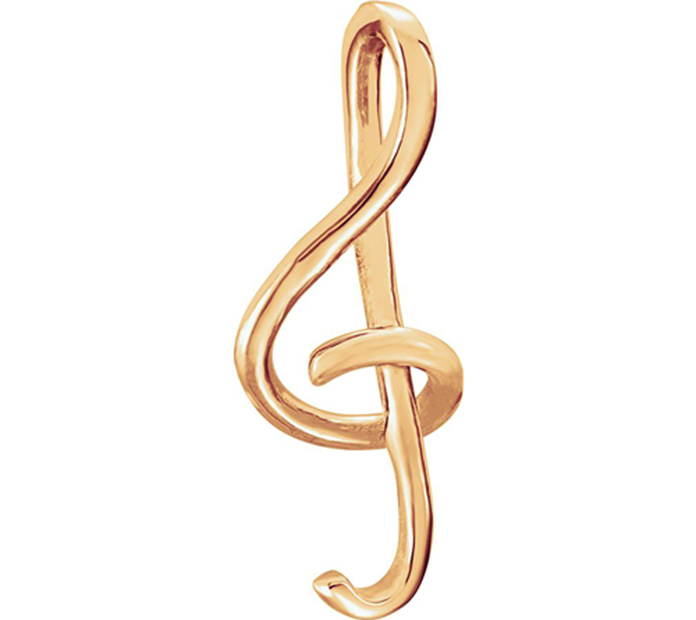 14k rose gold treble clef sliding music note; use a cowslip loop or simply thread the necklace through the pendant. 