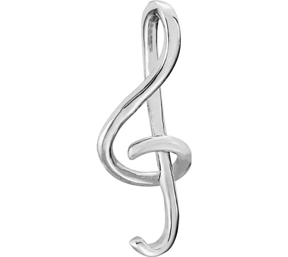 14k white gold treble clef sliding music note; use a cowslip loop or simply thread the necklace through the pendant. 